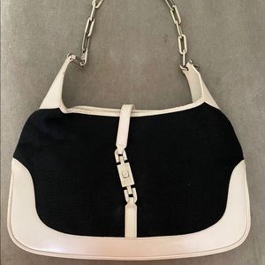 🔴SOLD🔴 Gucci Jackie Black&White with Chain Shoulder Bag